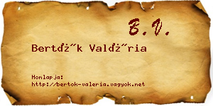 Bertók Valéria névjegykártya